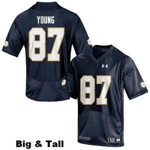 Notre Dame Fighting Irish Men's Michael Young #87 Navy Under Armour Authentic Stitched Big & Tall College NCAA Football Jersey TEP8599FB